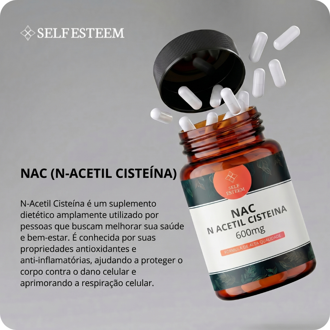 NAC N-acetilcisteína 600mg 60 Cápsulas