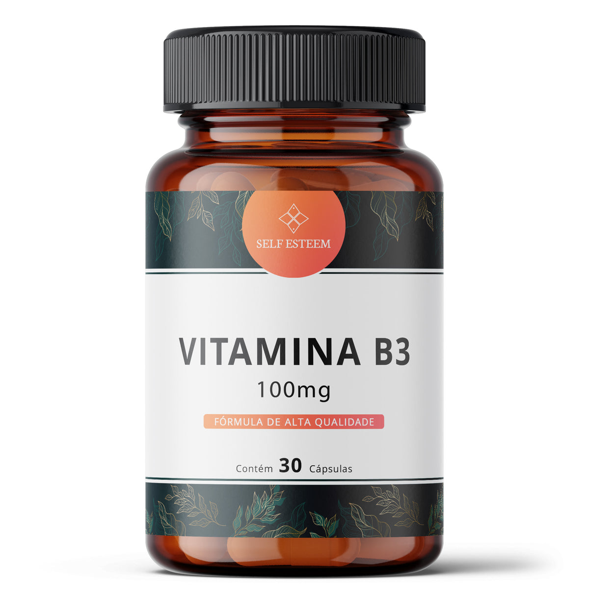 Embalagem de Vitamina B3 (Nicotinamida) 100mg 30 Cápsulas da SelfEsteem